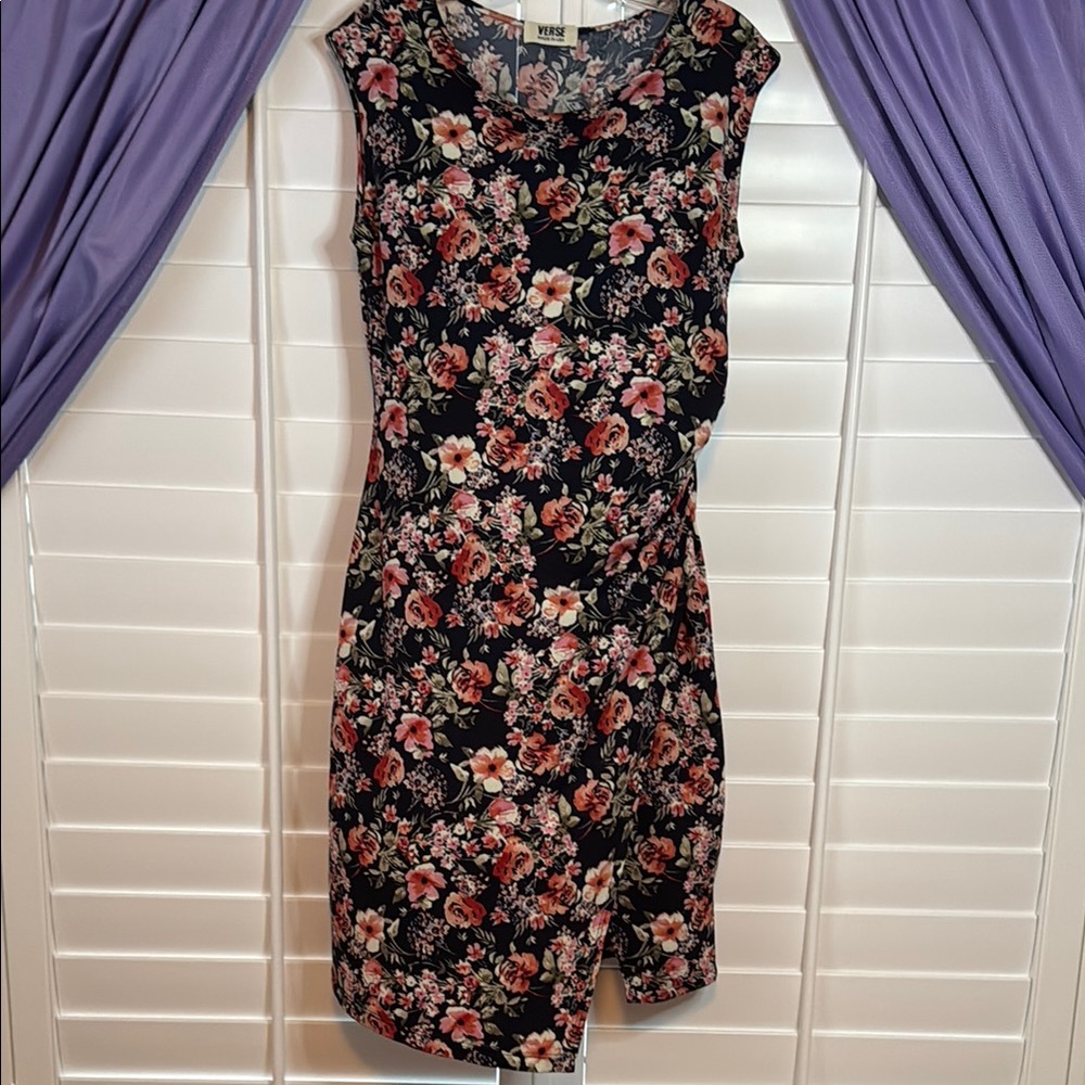 Pink and Orange Sheath Mini Dress with Cap Sleeves